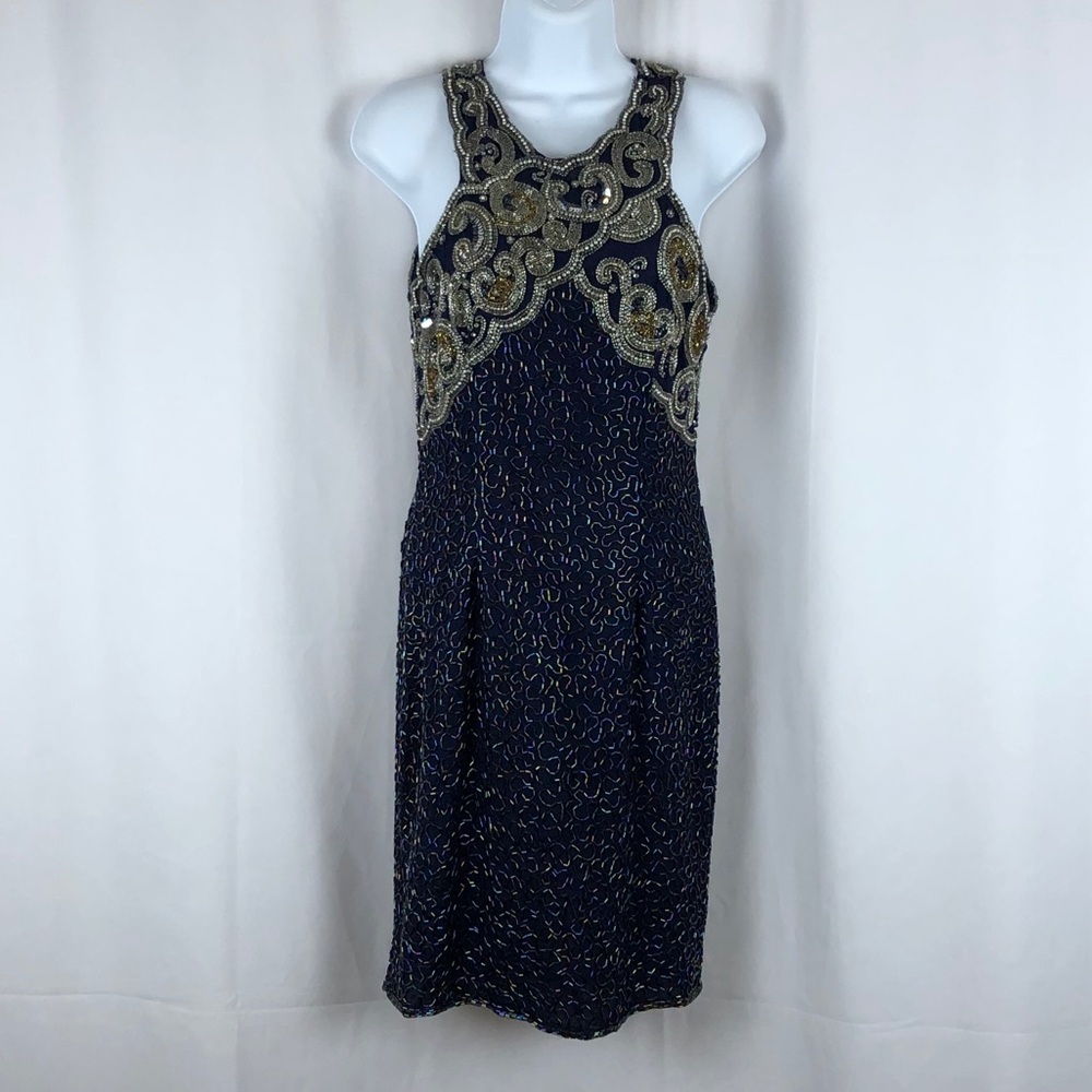 Laurence Kazar Silk embellished dress SP